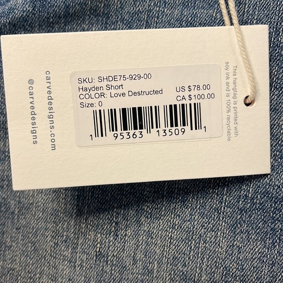 Hayden Denim Shorts Size 0 - Picture 4 of 6